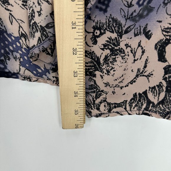 Kirious Kimono Top Womens Open Short Sleeve Lightweight Floral Beige, Blue S/M - Picture 7 of 9